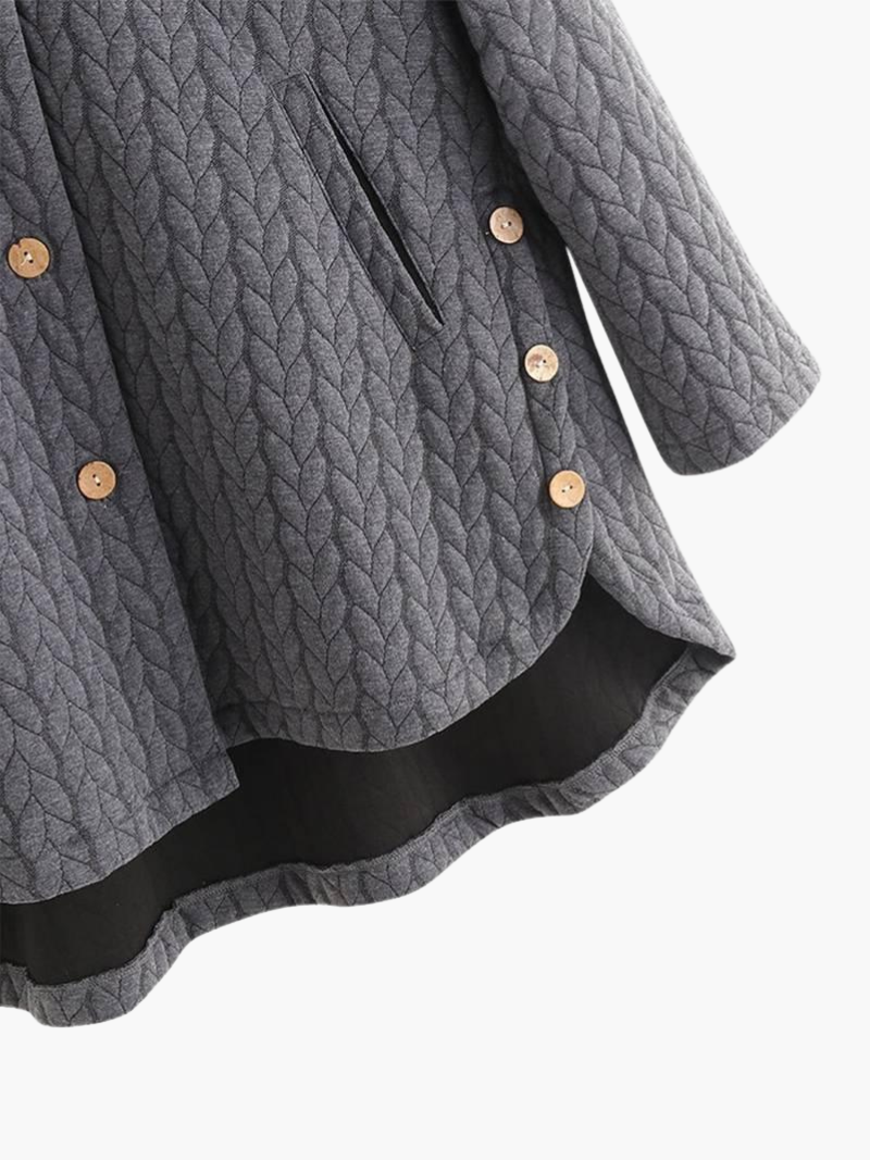 Women’s Hooded Winter Coat with Button-Up Front and Long Length