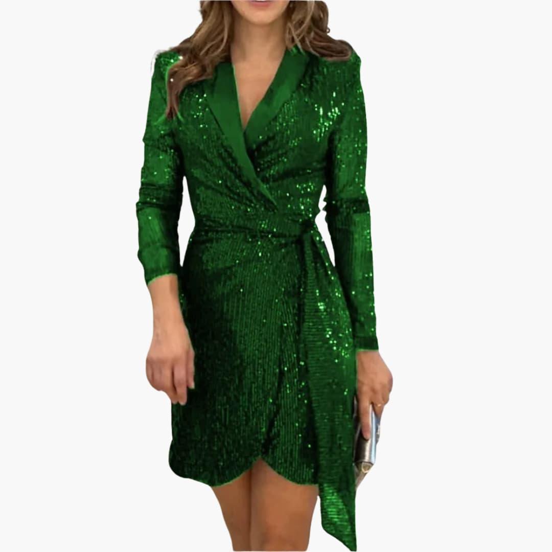 Women’s Blazer Dress with Shaped Fit and Glitter Finish