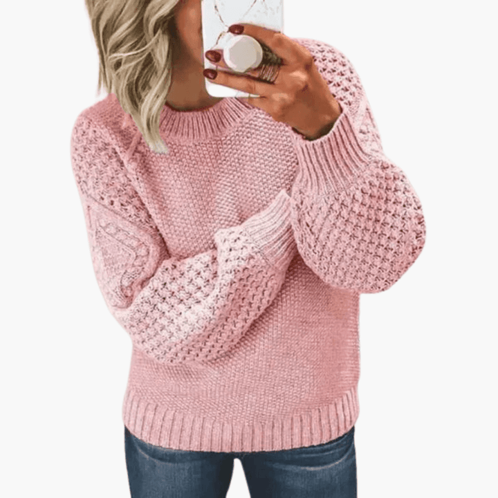 Women’s Knit Sweater with Long Sleeves and Pullover Style