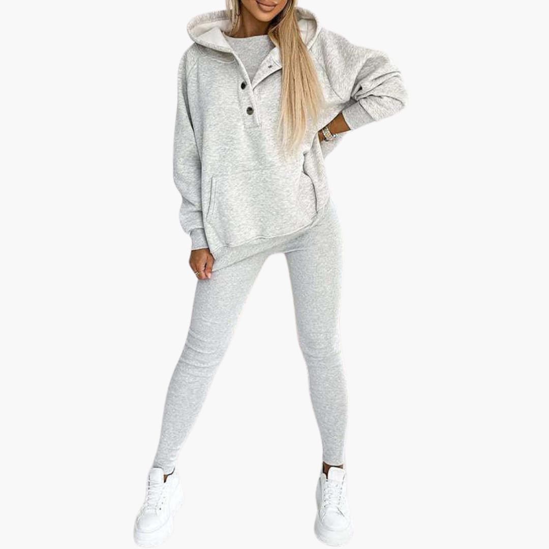 Women’s Three-Piece Lounge Set with Vest Long Sleeve Top and Pants