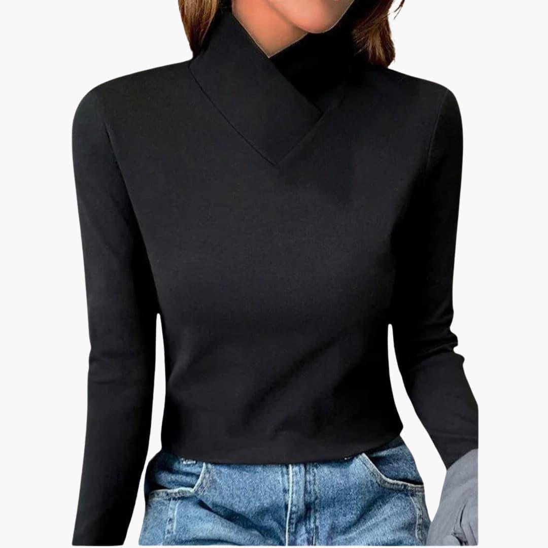 Breathable High Collar Jumper for Women - Chic & Lightweight -  Made By Riley