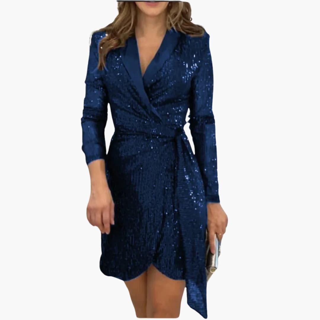 Women’s Blazer Dress with Shaped Fit and Glitter Finish