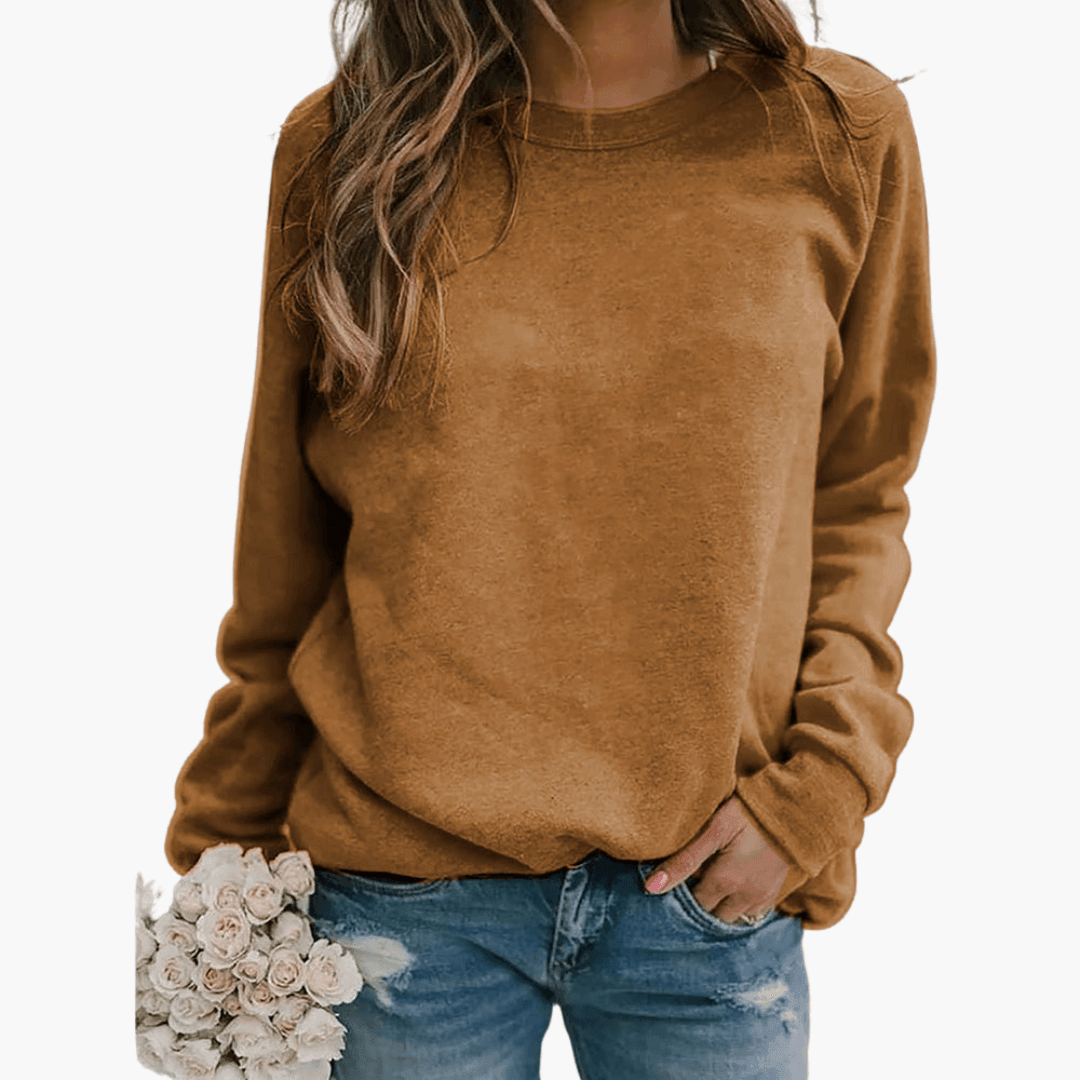 Women’s Knit Pullover with Loose Fit and Striped Pattern