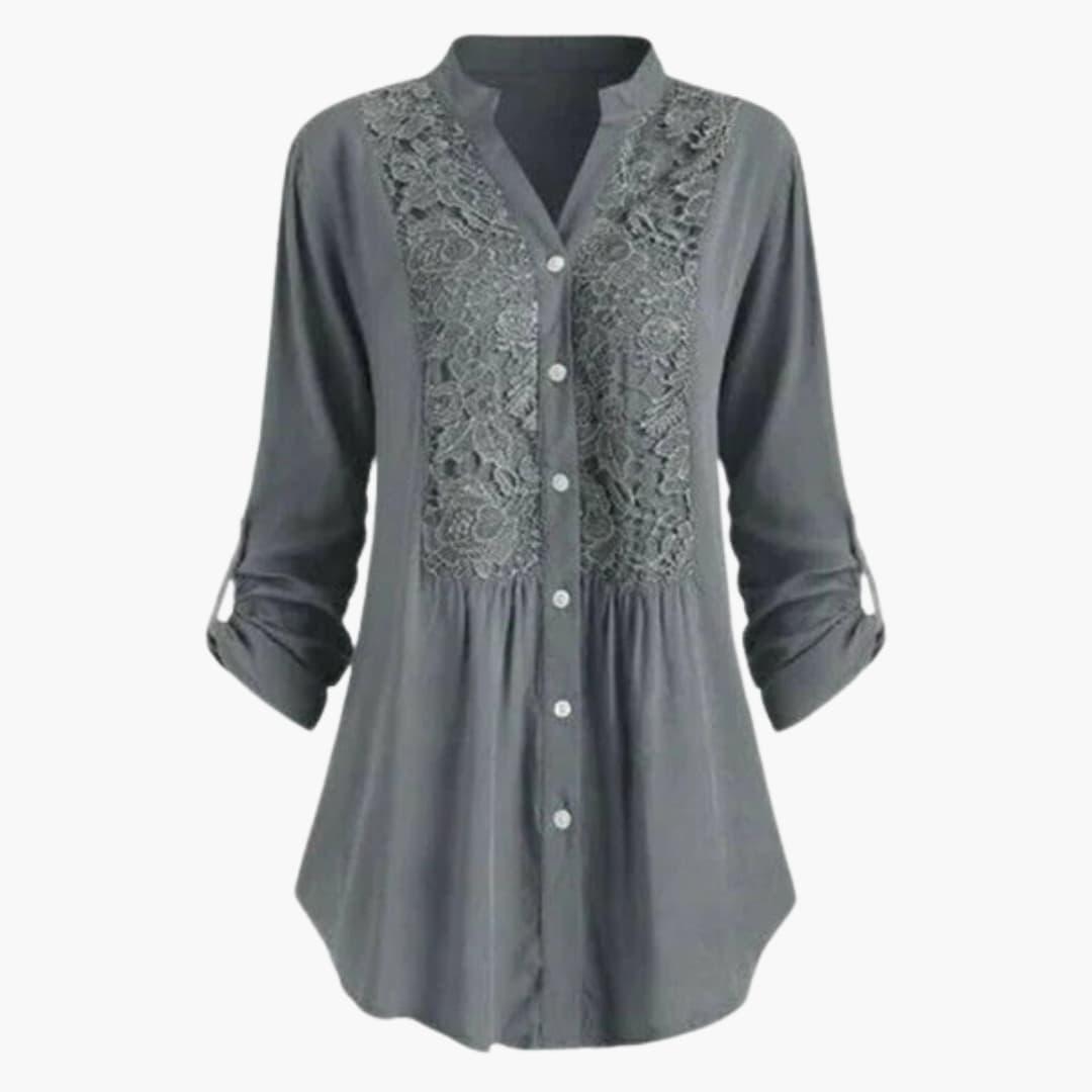 Women’s Blouse with Puff Sleeves and Shaped Fit