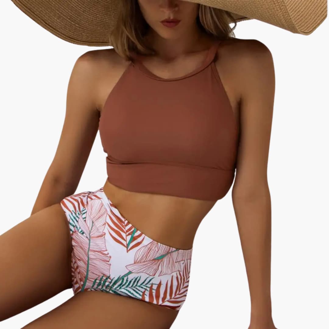 Women’s Bikini Set with Padded Top and High - Waisted Bottoms