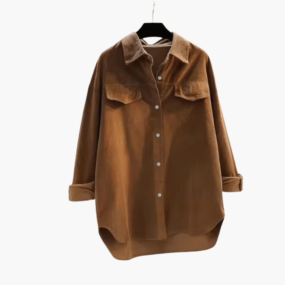 Casual Loose Corduroy Jacket for Women - Soft & Stylish Layering -  Made By Riley