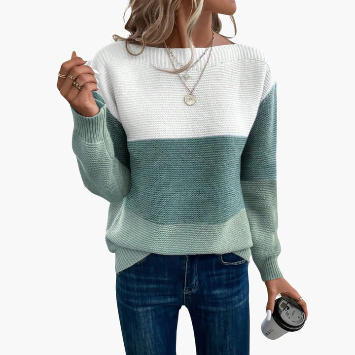 Women’s Ombre Knit Sweater with Long Sleeves and Pullover Style