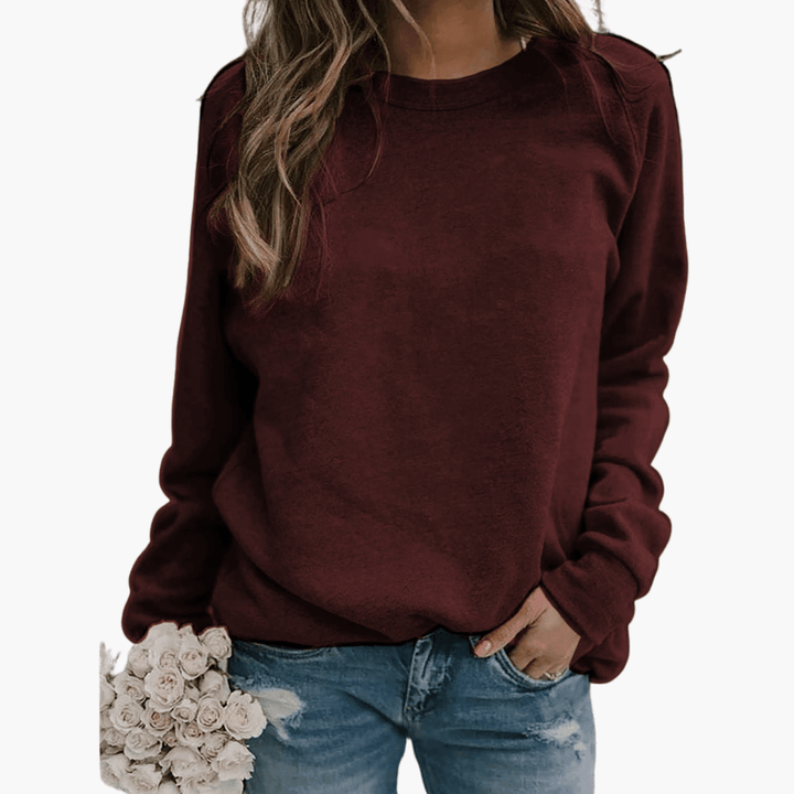 Women’s Knit Pullover with Loose Fit and Striped Pattern