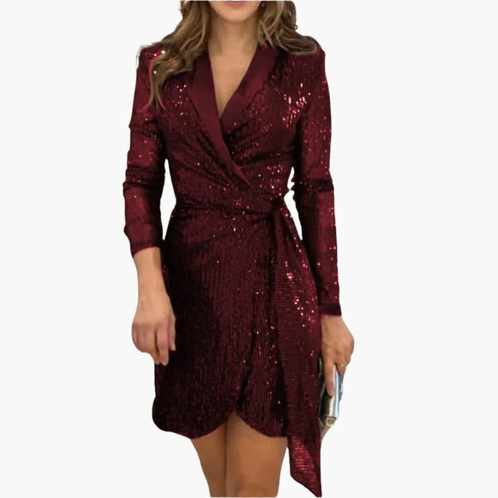 Women’s Blazer Dress with Shaped Fit and Glitter Finish