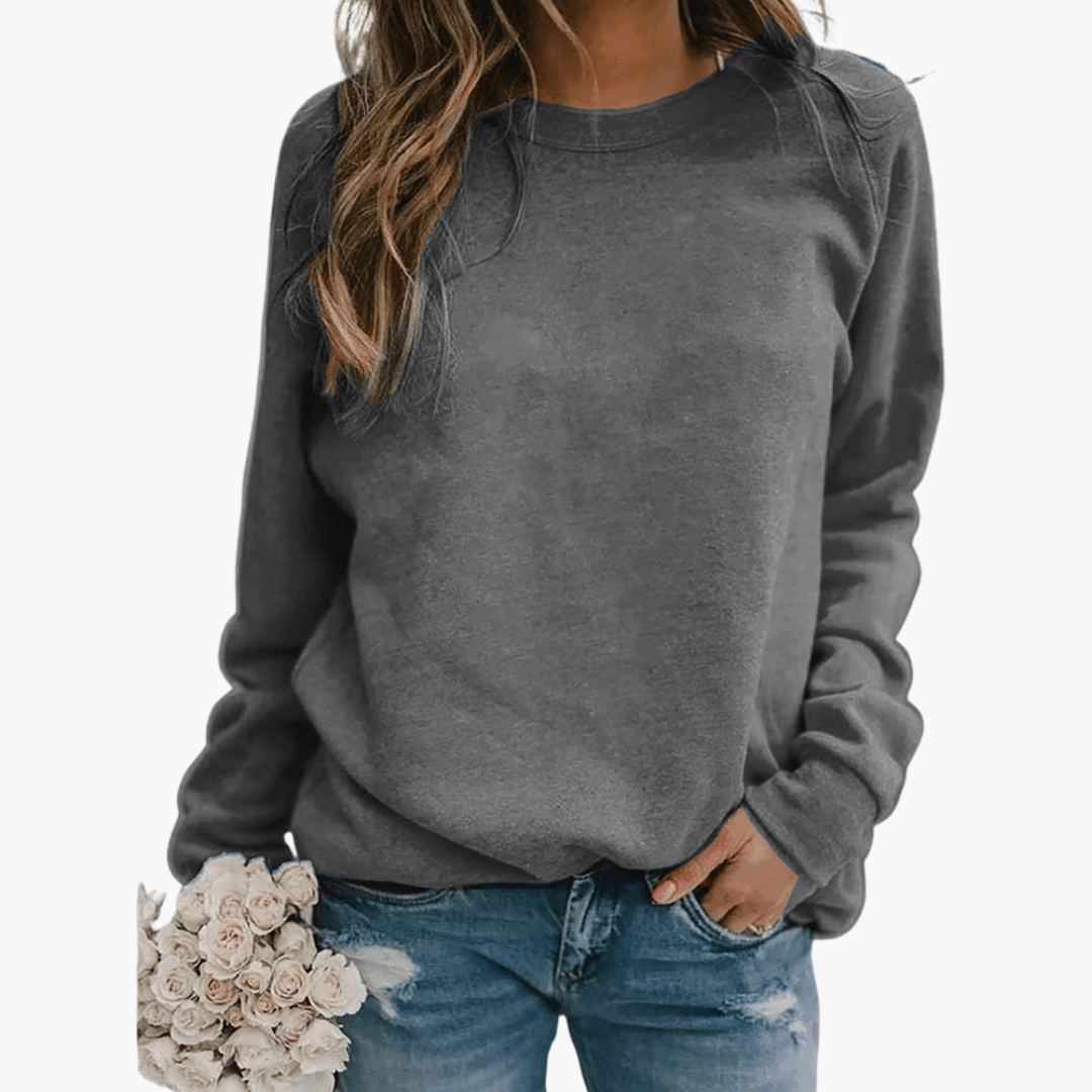 Women’s Knit Pullover with Loose Fit and Striped Pattern