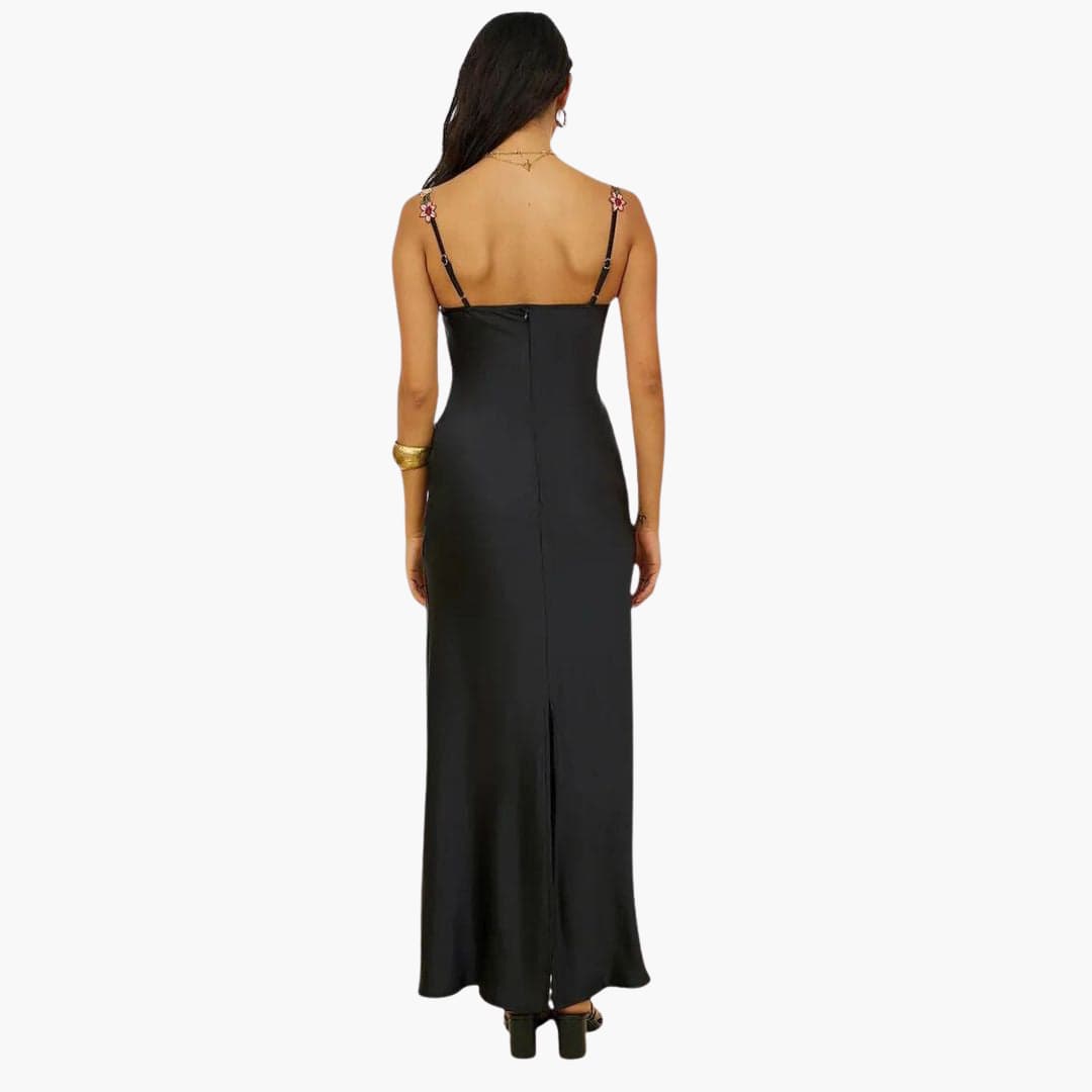 Women’s Embroidered Sleeveless Dress with Spaghetti Straps