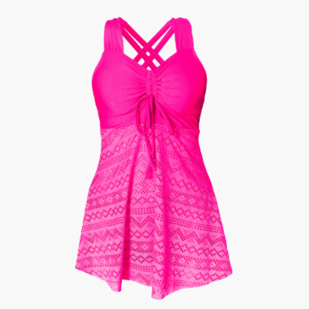 Women’s Tankini Set with Adjustable Straps and Padded Cups