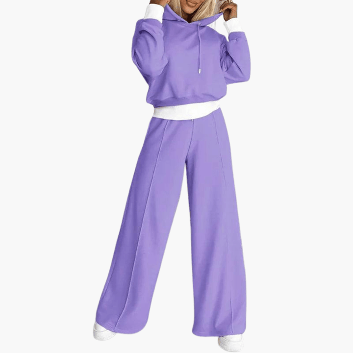 Women’s Two-Piece Knit Loungewear Set with Relaxed Fit