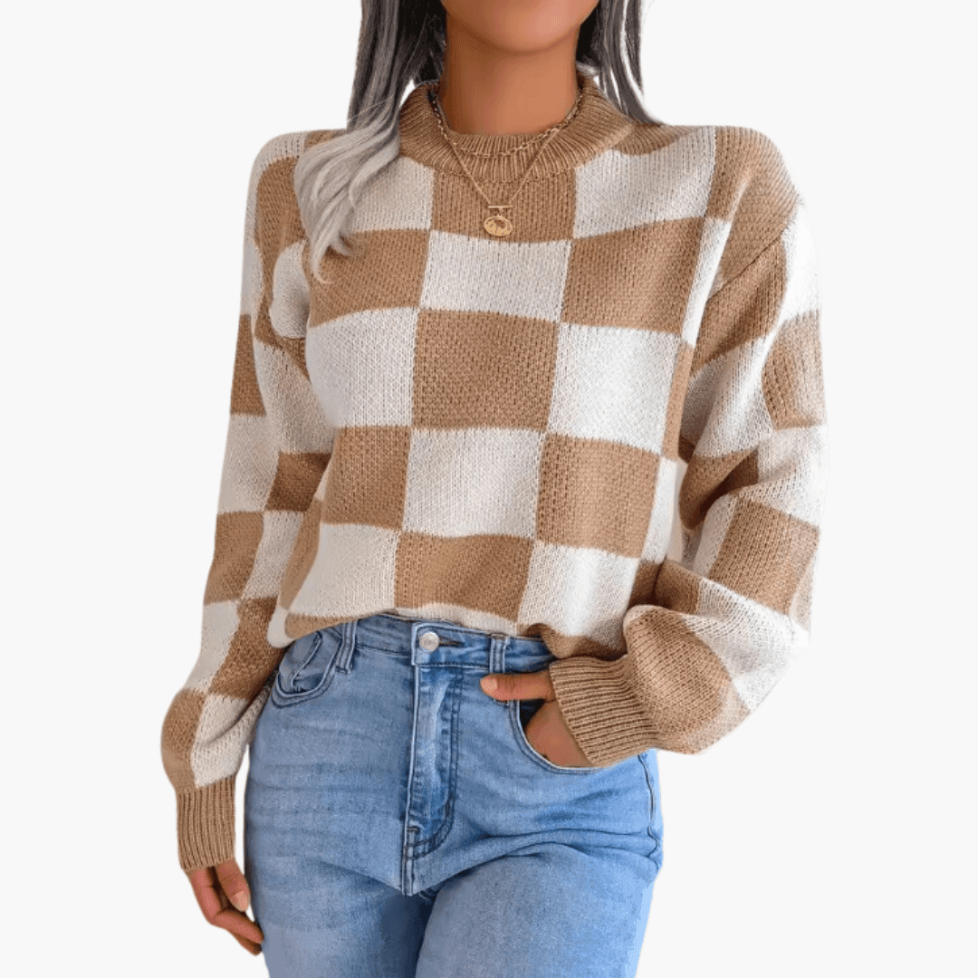 Women’s Oversized Knit Sweater with Long Sleeves and Pullover Style