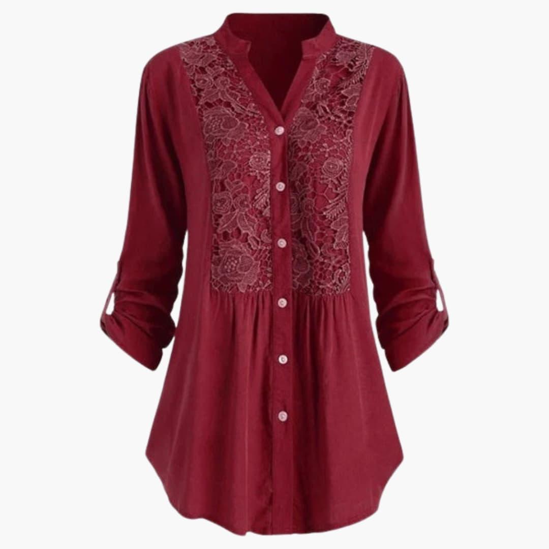 Women’s Blouse with Puff Sleeves and Shaped Fit