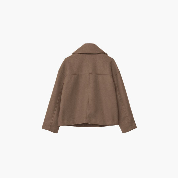 Women’s cropped jacket with double-breasted front and wide lapels
