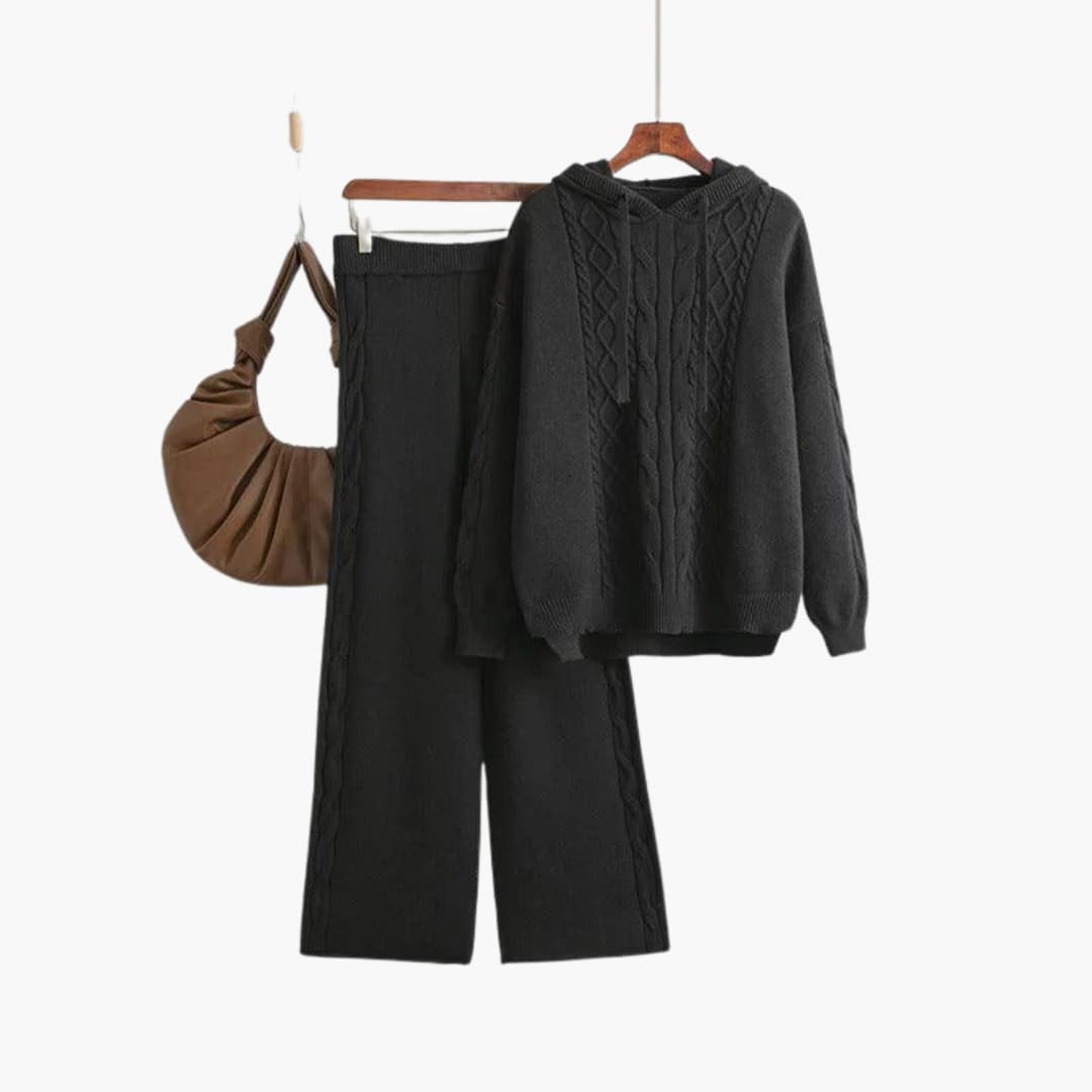 Women’s Lounge Set with Oversized Hoodie and Matching Wide-Leg Pants