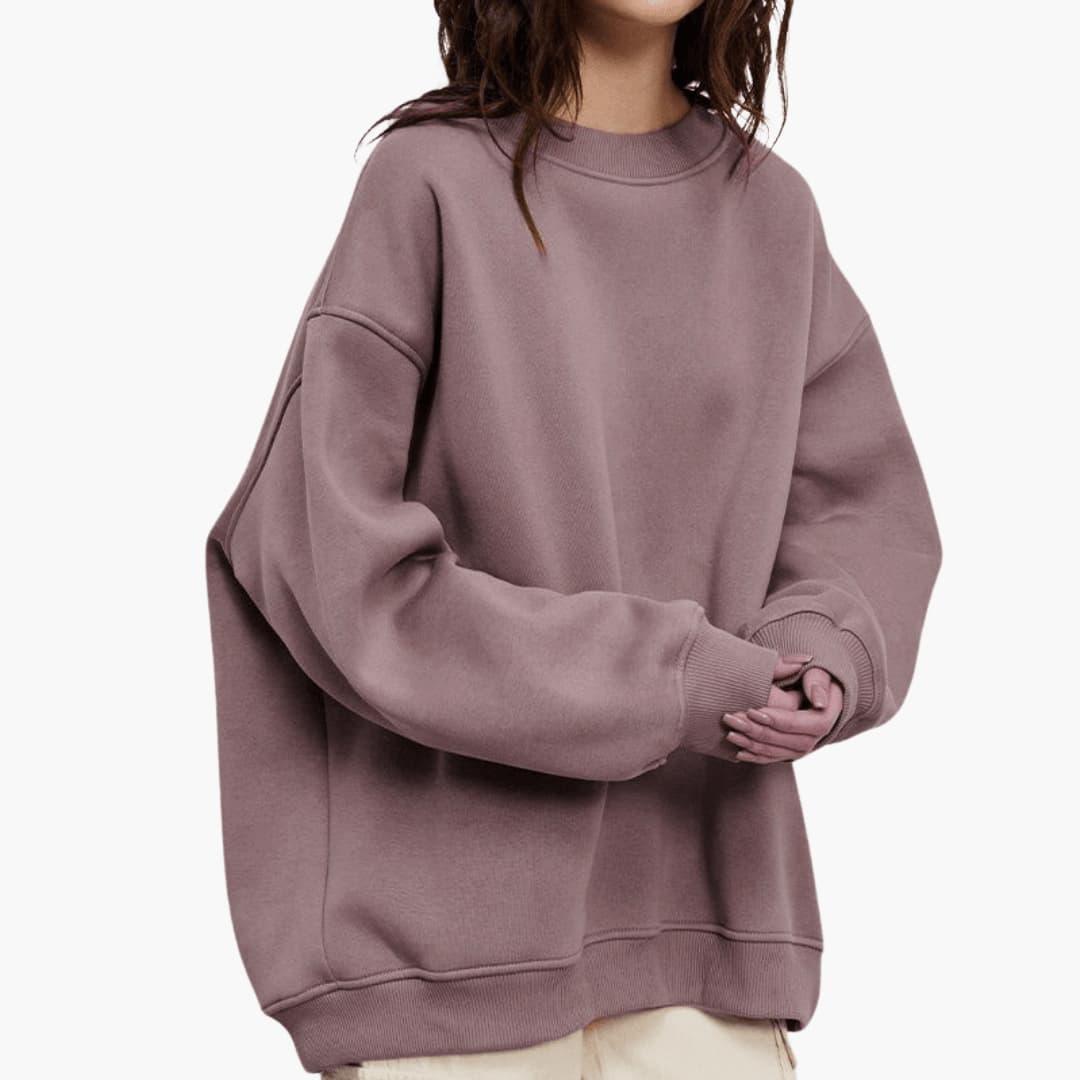 Women’s Sweatshirt with Crew Neck and Relaxed Fit