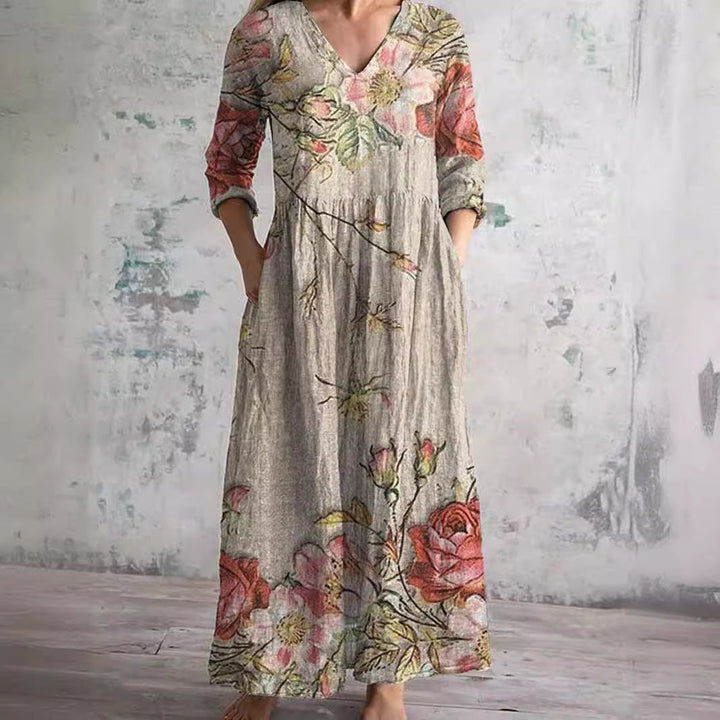 Floral V-Neck Summer Dress Women – Lightweight Day Dress
