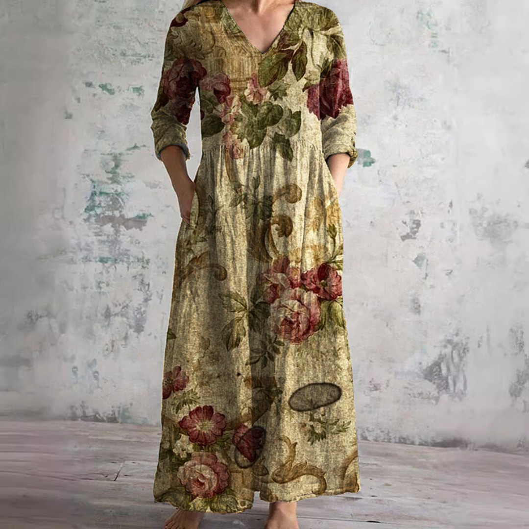 Holiday Floral Dress Women – V-Neck Summer Dress