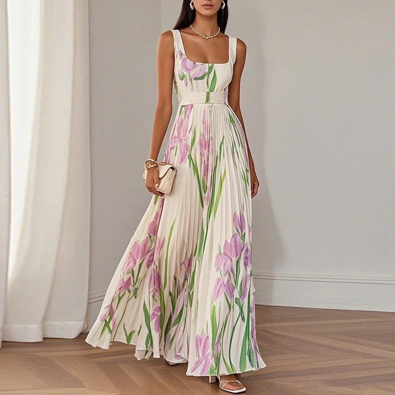 Floral A-Line Maxi Dress Women – Flattering Summer Dress