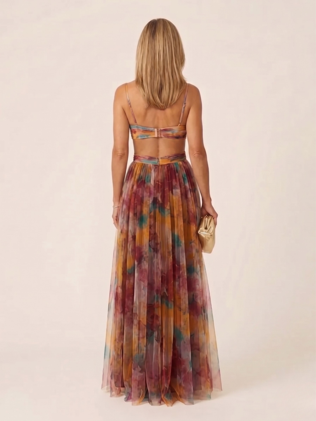 Thalira | Sleeveless V Neck Pleated Maxi Dress